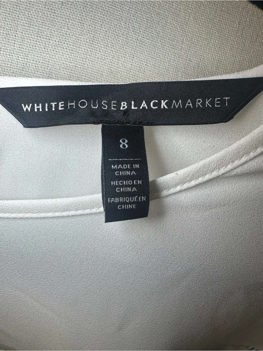 White House Black Market White Ruffle Tiered-Sleeve Long Sleeve Top